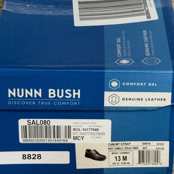 Nunn Bush Cam Strap Black Leather Loafers Men’s 13M Comfort Hook & Loop - Picture 10 of 12